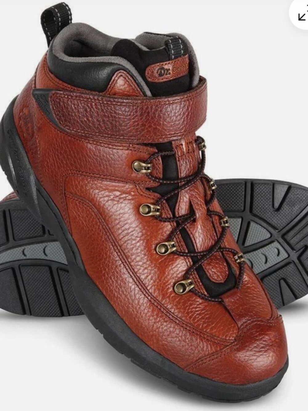 New Men's Genuine Leather Diabetic Therapeutic Hiking Boots